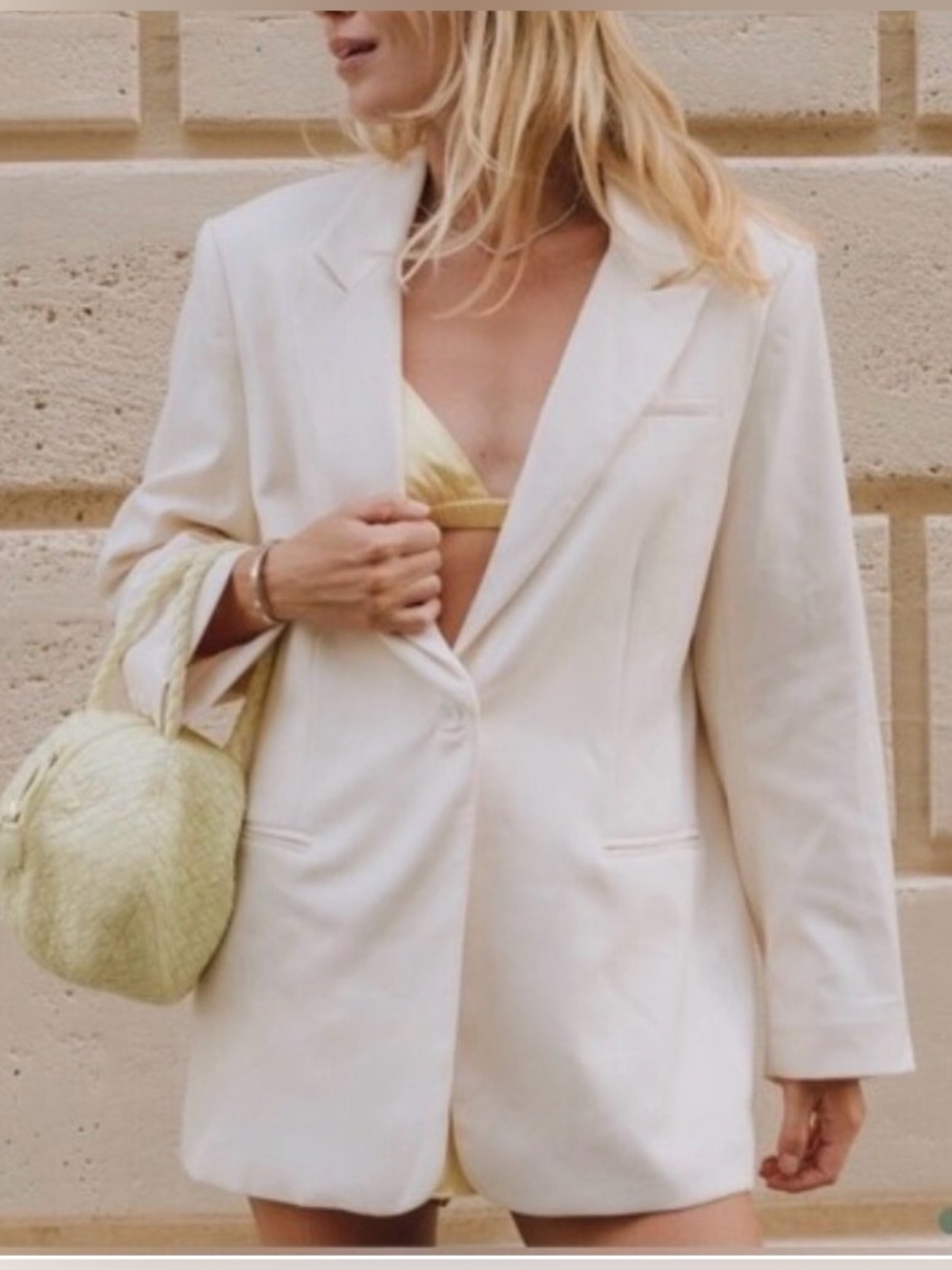 Daily Drills Cream Oversized Blazer